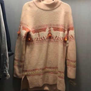 Anthropologie alpaca pompom sweater